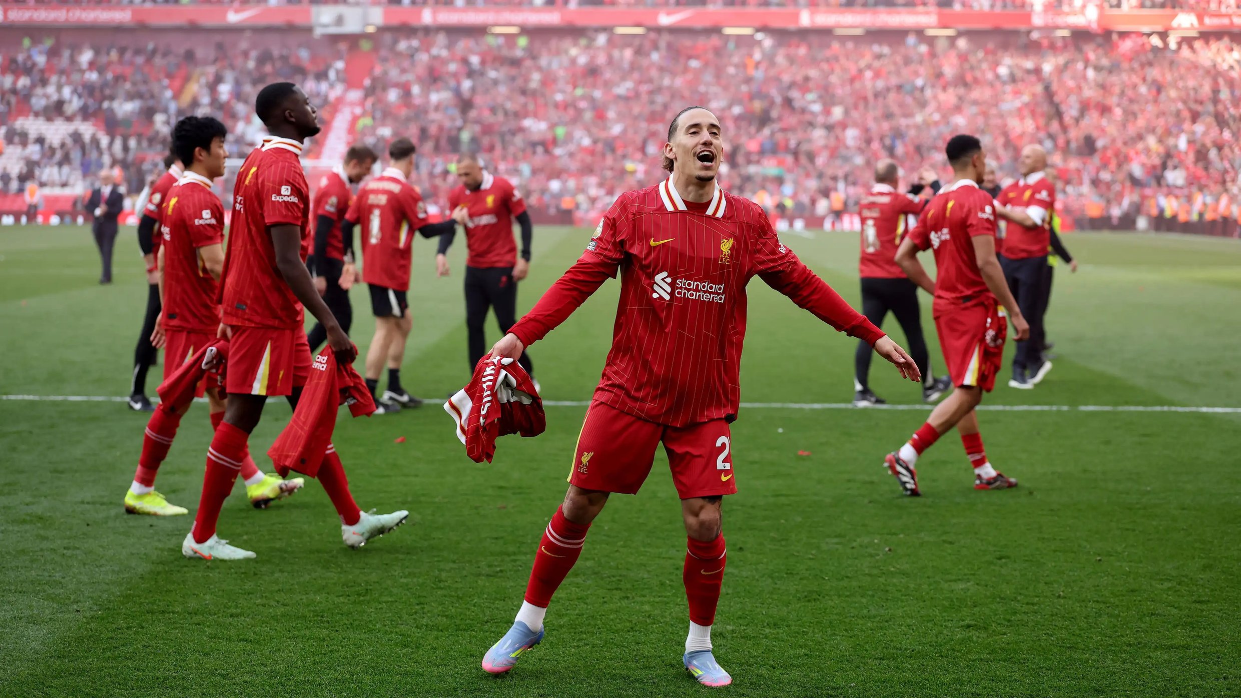 Liverpool player celebrating